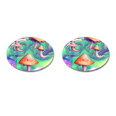 Natural Mushroom Illustration Design Cufflinks (oval) by GardenOfOphir