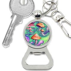 Natural Mushroom Illustration Design Bottle Opener Key Chain by GardenOfOphir