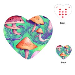 Natural Mushroom Illustration Design Playing Cards Single Design (heart)