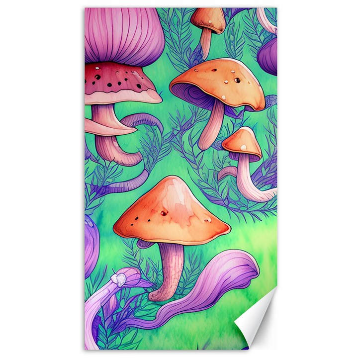 Natural Mushroom Illustration Design Canvas 40  x 72 