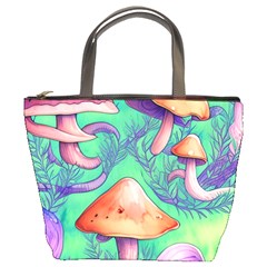 Natural Mushroom Illustration Design Bucket Bag by GardenOfOphir