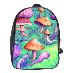 Natural Mushroom Illustration Design School Bag (large) by GardenOfOphir