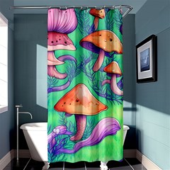 Natural Mushroom Illustration Design Shower Curtain 36  X 72  (stall)  by GardenOfOphir