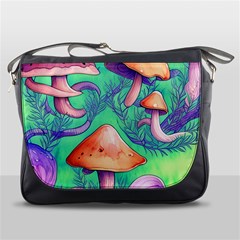 Natural Mushroom Illustration Design Messenger Bag by GardenOfOphir