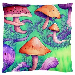 Natural Mushroom Illustration Design Large Cushion Case (one Side) by GardenOfOphir