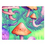 Natural Mushroom Illustration Design Premium Plush Fleece Blanket (Large) 80 x60  Blanket Front