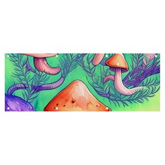 Natural Mushroom Illustration Design Banner And Sign 8  X 3  by GardenOfOphir