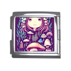 Fairy Mushroom Illustration Design Mega Link Italian Charm (18mm) by GardenOfOphir