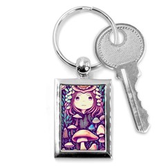 Fairy Mushroom Illustration Design Key Chain (rectangle) by GardenOfOphir