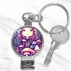 Fairy Mushroom Illustration Design Nail Clippers Key Chain by GardenOfOphir