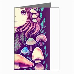 Fairy Mushroom Illustration Design Greeting Cards (pkg Of 8) by GardenOfOphir