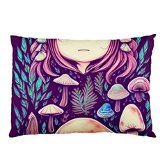 Fairy Mushroom Illustration Design Pillow Case by GardenOfOphir