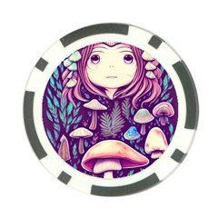 Fairy Mushroom Illustration Design Poker Chip Card Guard (10 Pack) by GardenOfOphir