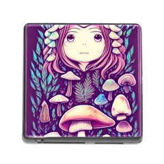 Fairy Mushroom Illustration Design Memory Card Reader (square 5 Slot) by GardenOfOphir