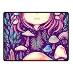 Fairy Mushroom Illustration Design One Side Fleece Blanket (Small) 50 x40  Blanket Front