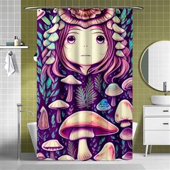 Fairy Mushroom Illustration Design Shower Curtain 48  X 72  (small)  by GardenOfOphir