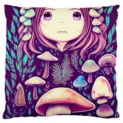 Fairy Mushroom Illustration Design Large Cushion Case (one Side) by GardenOfOphir