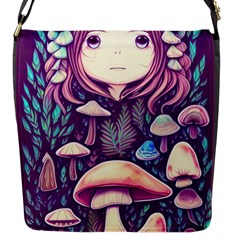 Fairy Mushroom Illustration Design Flap Closure Messenger Bag (s) by GardenOfOphir