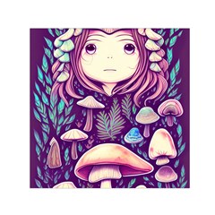 Fairy Mushroom Illustration Design Square Satin Scarf (30  X 30 ) by GardenOfOphir