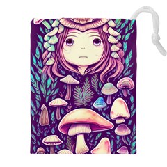 Fairy Mushroom Illustration Design Drawstring Pouch (4xl) by GardenOfOphir