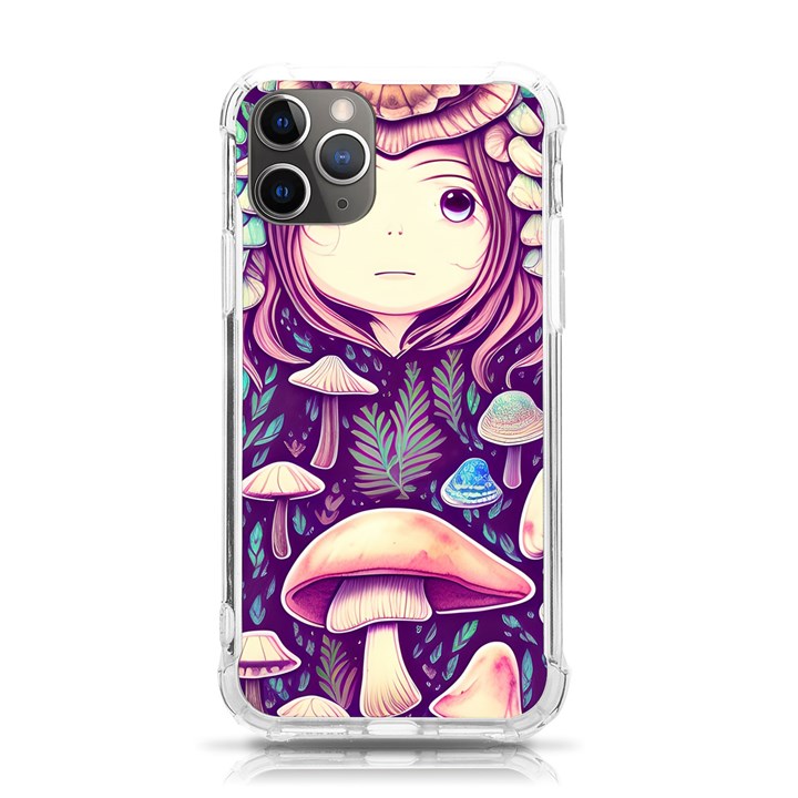 Fairy Mushroom Illustration Design iPhone 11 Pro 5.8 Inch TPU UV Print Case