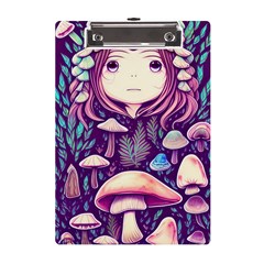 Fairy Mushroom Illustration Design A5 Acrylic Clipboard by GardenOfOphir