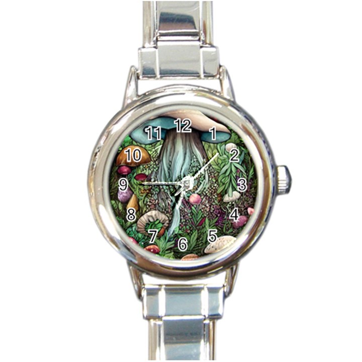 Craft Mushroom Round Italian Charm Watch