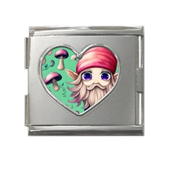 Orest Fairycore Vintagemushroom Mega Link Heart Italian Charm (18mm)