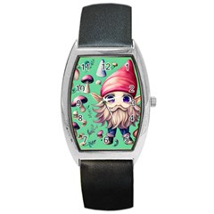 Orest Fairycore Vintagemushroom Barrel Style Metal Watch by GardenOfOphir