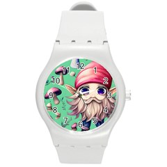 Orest Fairycore Vintagemushroom Round Plastic Sport Watch (m) by GardenOfOphir