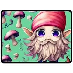 Orest Fairycore Vintagemushroom Fleece Blanket (large) by GardenOfOphir