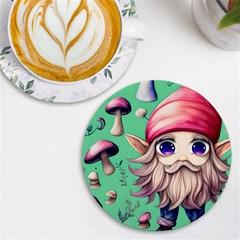 Orest Fairycore Vintagemushroom Uv Print Round Tile Coaster by GardenOfOphir