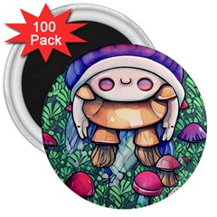 Foraging Natural Fairy Mushroom Craft 3  Magnets (100 Pack) by GardenOfOphir