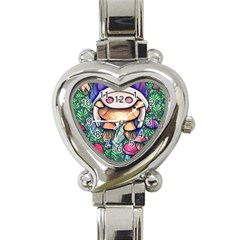 Foraging Natural Fairy Mushroom Craft Heart Italian Charm Watch