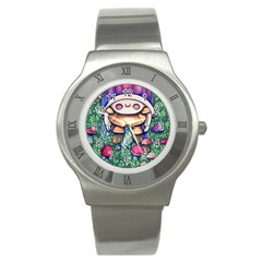 Foraging Natural Fairy Mushroom Craft Stainless Steel Watch by GardenOfOphir