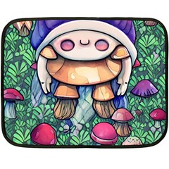 Foraging Natural Fairy Mushroom Craft One Side Fleece Blanket (mini) by GardenOfOphir