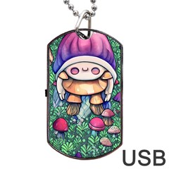 Foraging Natural Fairy Mushroom Craft Dog Tag Usb Flash (one Side) by GardenOfOphir