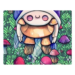 Foraging Natural Fairy Mushroom Craft Premium Plush Fleece Blanket (large) by GardenOfOphir