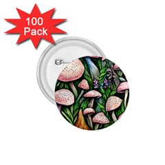 Flowery Garden Nature Woodsy Mushroom 1 75  Buttons (100 Pack)  by GardenOfOphir