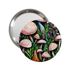 Flowery Garden Nature Woodsy Mushroom 2 25  Handbag Mirrors by GardenOfOphir