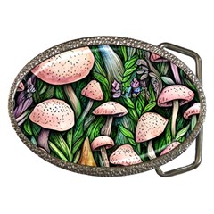 Flowery Garden Nature Woodsy Mushroom Belt Buckles by GardenOfOphir