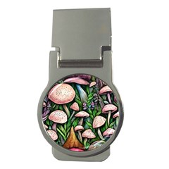 Flowery Garden Nature Woodsy Mushroom Money Clips (round)  by GardenOfOphir