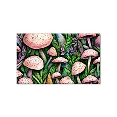 Flowery Garden Nature Woodsy Mushroom Sticker (rectangular) by GardenOfOphir