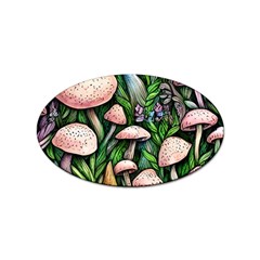 Flowery Garden Nature Woodsy Mushroom Sticker Oval (100 Pack) by GardenOfOphir