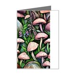 Flowery Garden Nature Woodsy Mushroom Mini Greeting Card Left