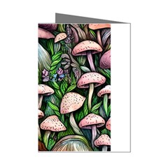 Flowery Garden Nature Woodsy Mushroom Mini Greeting Cards (pkg Of 8) by GardenOfOphir