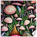 Flowery Garden Nature Woodsy Mushroom Canvas 12  x 12  11.4 x11.56  Canvas - 1