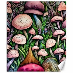 Flowery Garden Nature Woodsy Mushroom Canvas 20  X 24  by GardenOfOphir