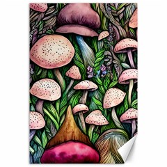 Flowery Garden Nature Woodsy Mushroom Canvas 24  X 36  by GardenOfOphir