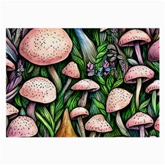 Flowery Garden Nature Woodsy Mushroom Large Glasses Cloth (2 Sides) by GardenOfOphir